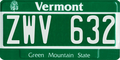 VT license plate ZWV632