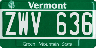 VT license plate ZWV636