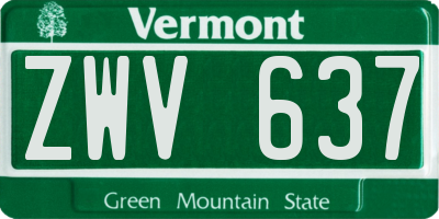 VT license plate ZWV637