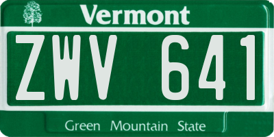 VT license plate ZWV641