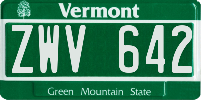 VT license plate ZWV642