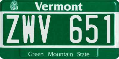 VT license plate ZWV651