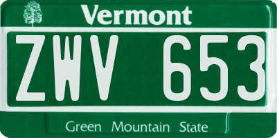 VT license plate ZWV653