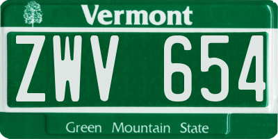 VT license plate ZWV654