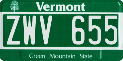 VT license plate ZWV655