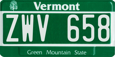 VT license plate ZWV658