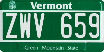 VT license plate ZWV659