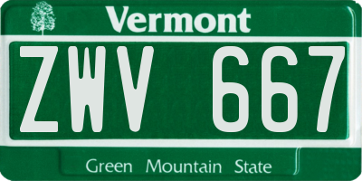 VT license plate ZWV667