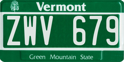 VT license plate ZWV679