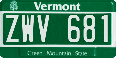 VT license plate ZWV681