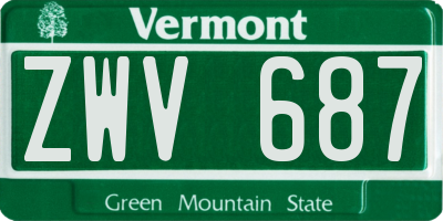 VT license plate ZWV687