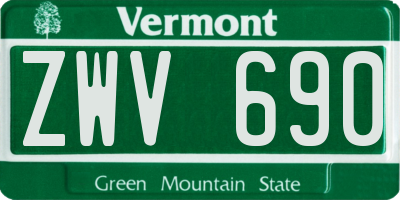 VT license plate ZWV690