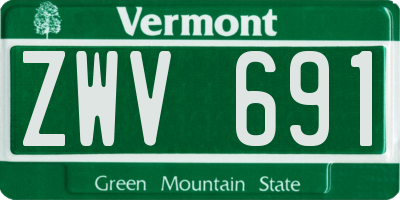 VT license plate ZWV691