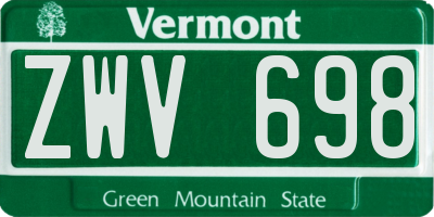 VT license plate ZWV698