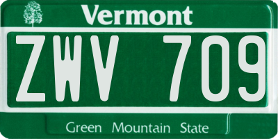 VT license plate ZWV709