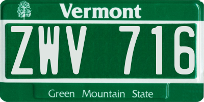VT license plate ZWV716