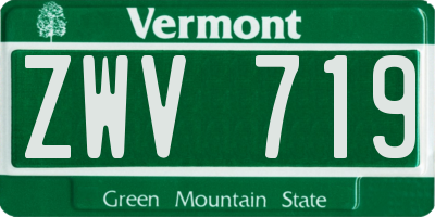VT license plate ZWV719