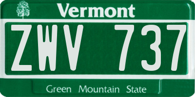 VT license plate ZWV737