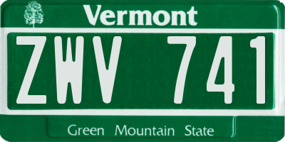 VT license plate ZWV741
