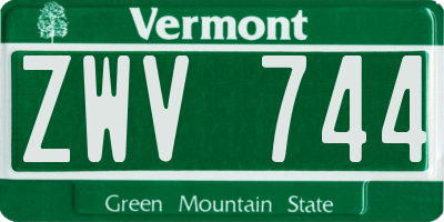 VT license plate ZWV744