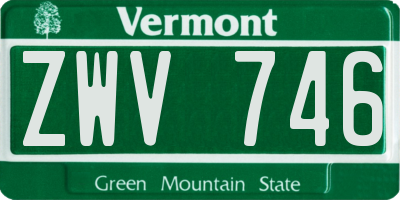 VT license plate ZWV746