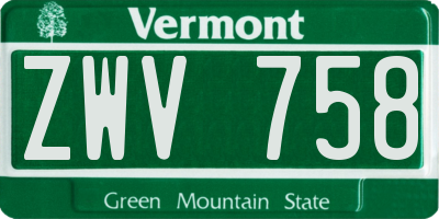 VT license plate ZWV758