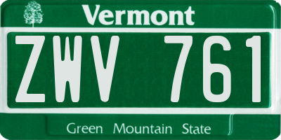 VT license plate ZWV761