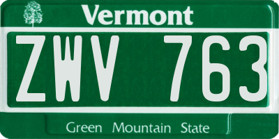 VT license plate ZWV763