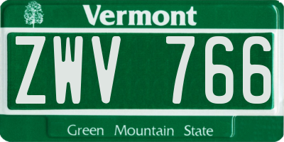 VT license plate ZWV766