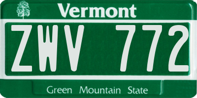 VT license plate ZWV772