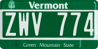 VT license plate ZWV774