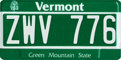VT license plate ZWV776