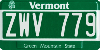 VT license plate ZWV779