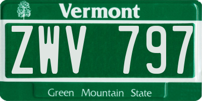VT license plate ZWV797
