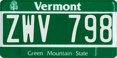VT license plate ZWV798