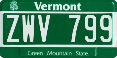 VT license plate ZWV799