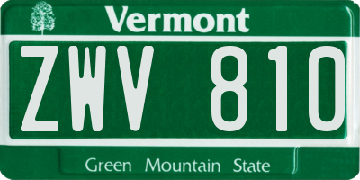 VT license plate ZWV810