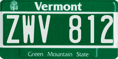 VT license plate ZWV812