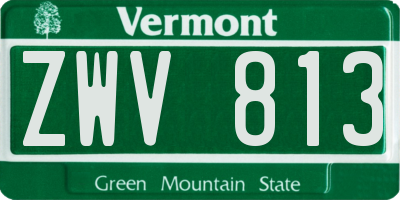 VT license plate ZWV813
