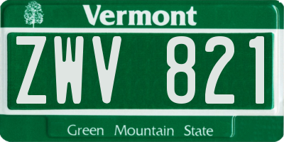 VT license plate ZWV821
