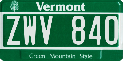 VT license plate ZWV840