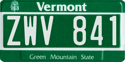 VT license plate ZWV841