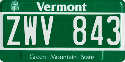 VT license plate ZWV843