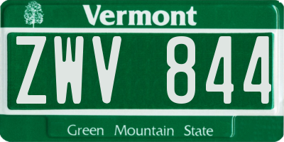 VT license plate ZWV844