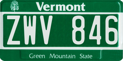 VT license plate ZWV846
