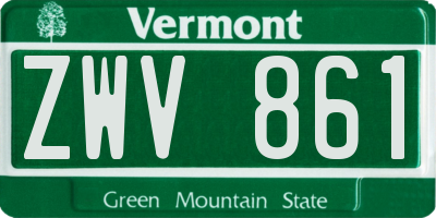 VT license plate ZWV861