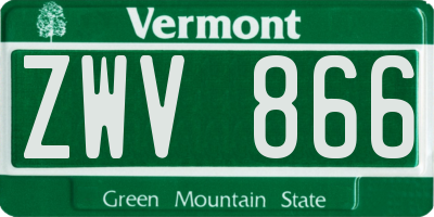 VT license plate ZWV866