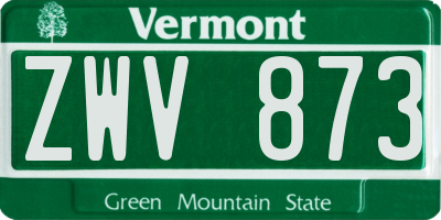 VT license plate ZWV873