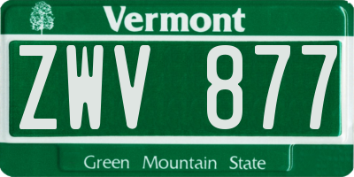 VT license plate ZWV877