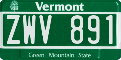 VT license plate ZWV891
